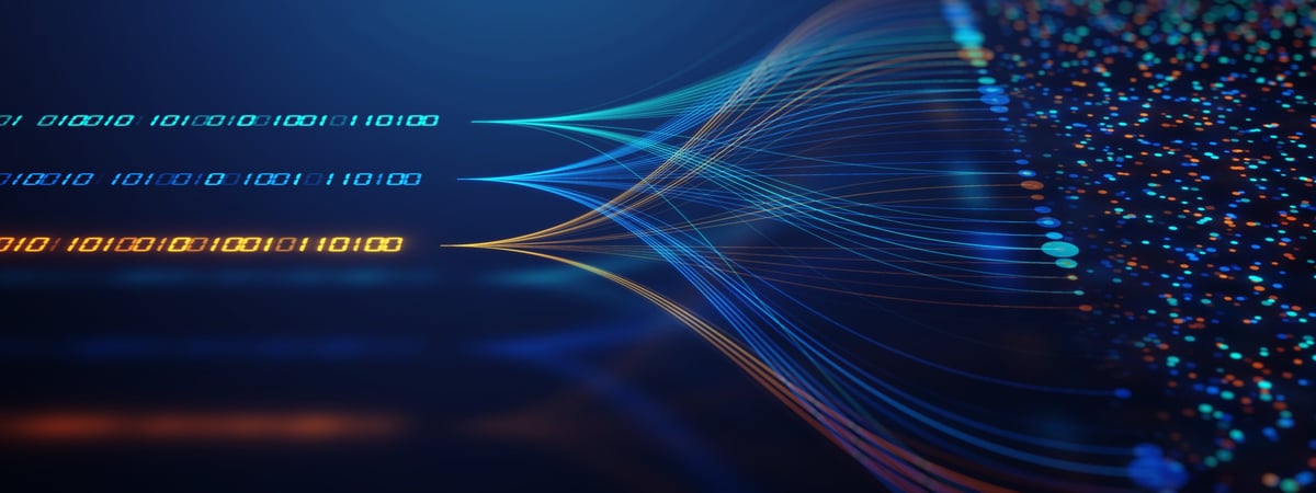 Abstract Visualization Of AI Processing Big Data